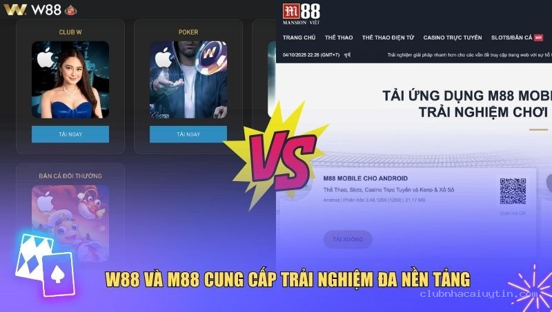 So sánh W88 vs M88 khi trải nghiệm trên từng nền tảng