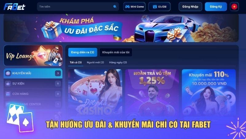 Khuyến mãi độc quyền chỉ dành cho người tham gia Fabet