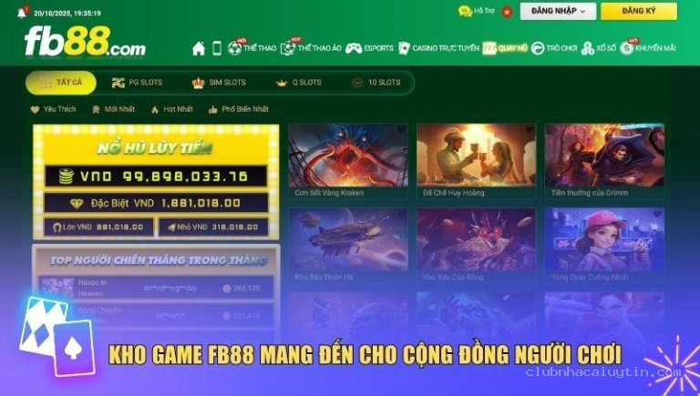 Kho game không thể bỏ lỡ tại nền tảng FB88
