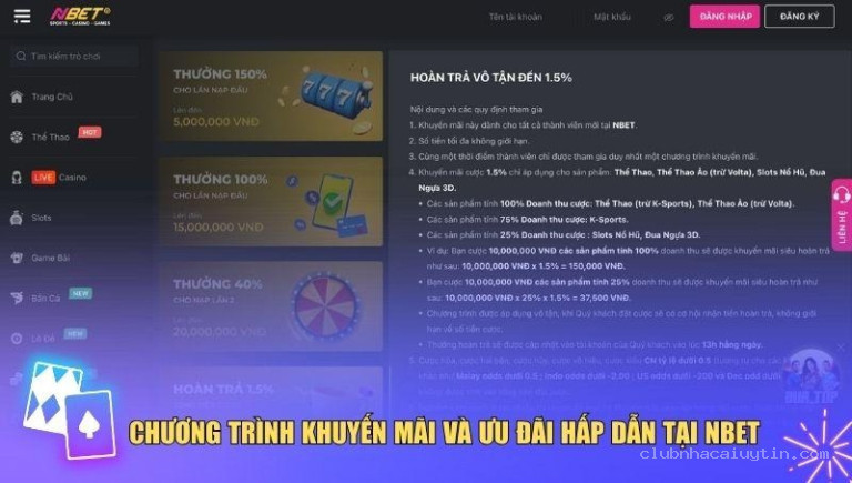 Ưu đãi ngập tràn NBet mang đến cho hội viên
